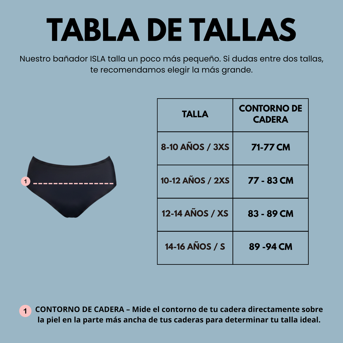 Braga de baño menstrual ISLA para adolescentes